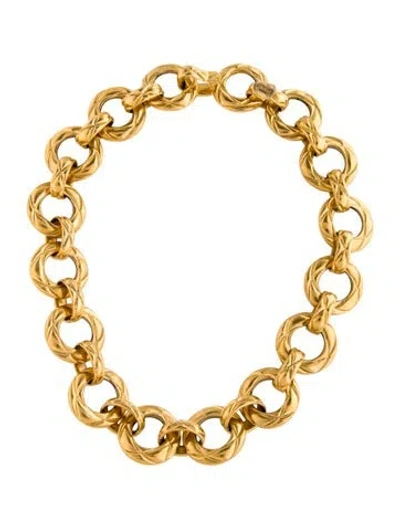 Pre-owned Chanel Vintage Oversized Chain Link Choker Necklace, 17.75" In Multicolor