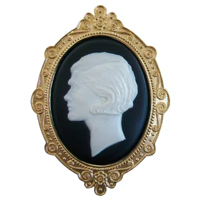 Pre-owned Chanel - Vintage Over-sized 'coco' Cameo Brooch - France - Circa 1980's In Multi