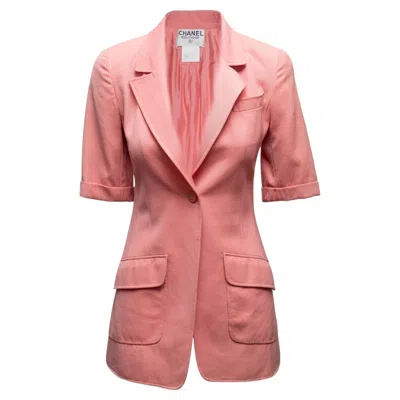 Pre-owned Chanel Vintage Pink  Boutique Short Sleeve Longline Blazer