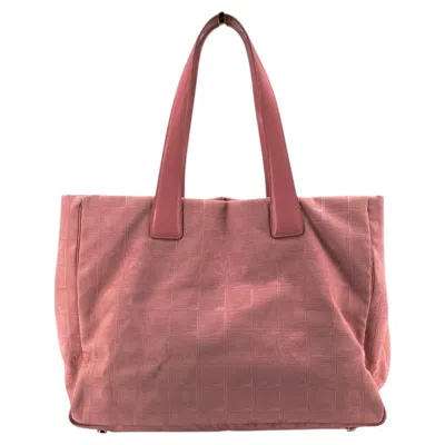 Pre-owned Chanel Vintage Pink Nylon New Travel Line Tote Shoulder Bag