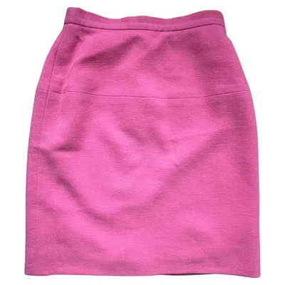 Pre-owned Chanel Vintage Pink Tweed Skirt Circa 1995 Women's Size 34 Silk Lined
