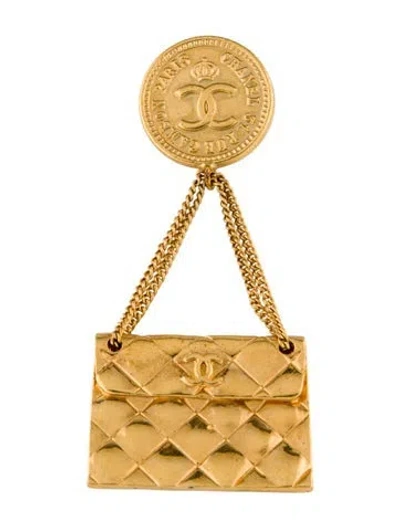 Pre-owned Chanel Vintage Purse Pin Brooch In Multi