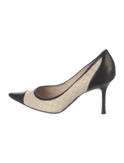 Pre-owned Chanel Vintage Quilted Pattern Pumps In Neutral