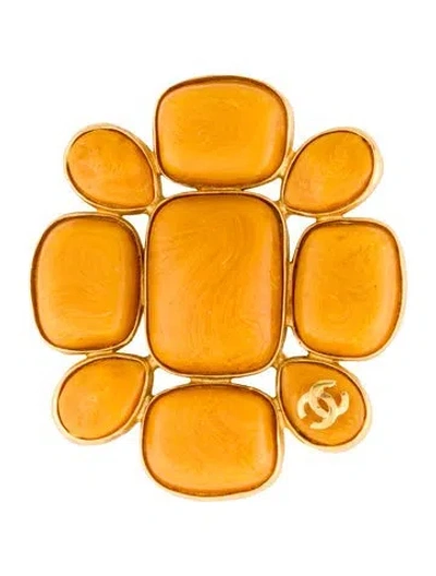 Pre-owned Chanel Vintage Resin Brooch In Multi