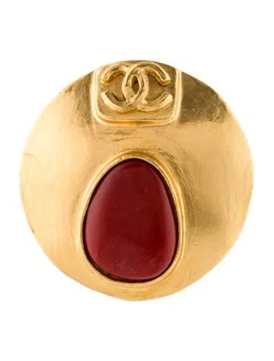 Pre-owned Chanel Vintage Resin Cc Brooch In Multi