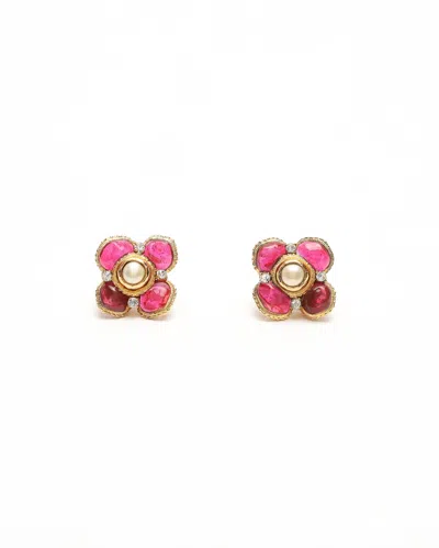 Pre-owned Chanel Vintage Rhinestone Clip-on Earrings In Multi