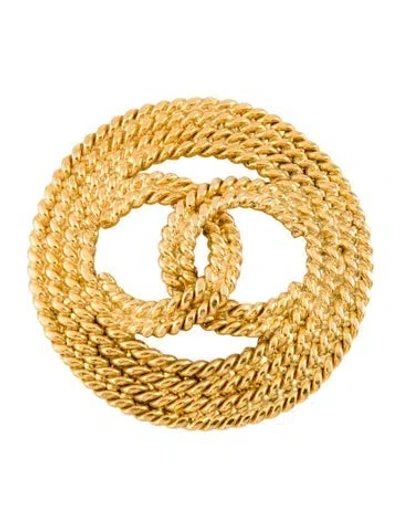 Pre-owned Chanel Vintage Rope Cc Brooch In Multi
