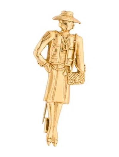 Pre-owned Chanel Vintage Runway Mademoiselle Brooch In Multi