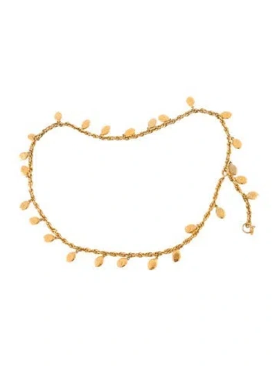 Pre-owned Chanel Vintage Signature Logo Waist Belt In Gold