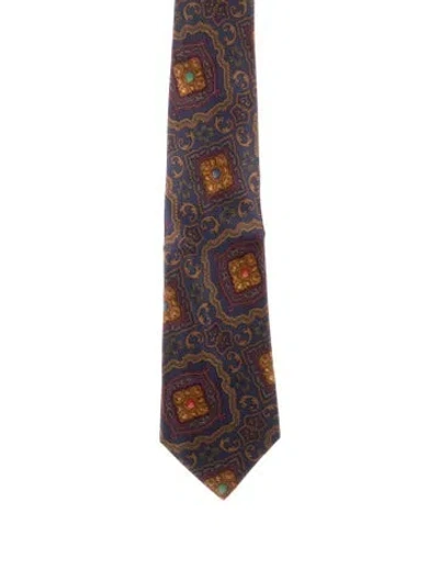 Pre-owned Chanel Vintage Silk Neck Tie In Blue