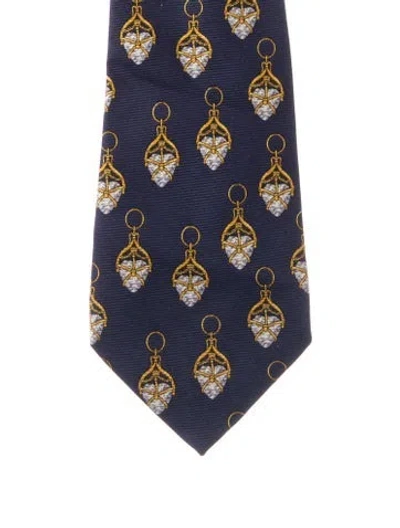 Pre-owned Chanel Vintage Silk Neck Tie In Blue
