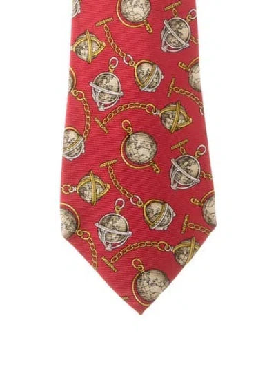 Pre-owned Chanel Vintage Silk Neck Tie In Red