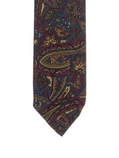 Pre-owned Chanel Vintage Silk Paisley Tie In Burgundy