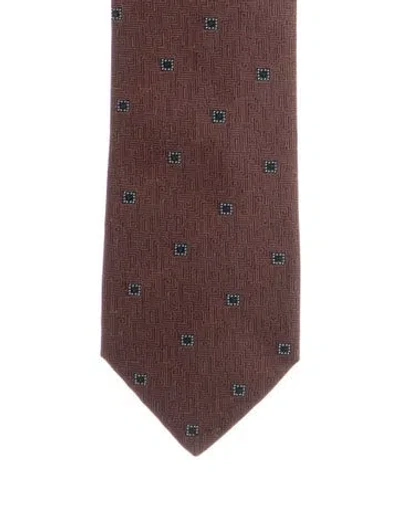 Pre-owned Chanel Vintage Silk Pattern Tie In Brown