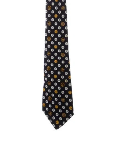Pre-owned Chanel Vintage Silk Tie In Black