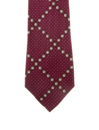 Pre-owned Chanel Vintage Silk Tie In Burgundy