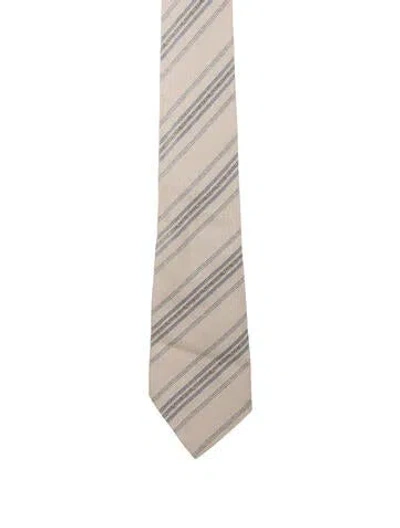 Pre-owned Chanel Vintage Silk Tie In Neutrals