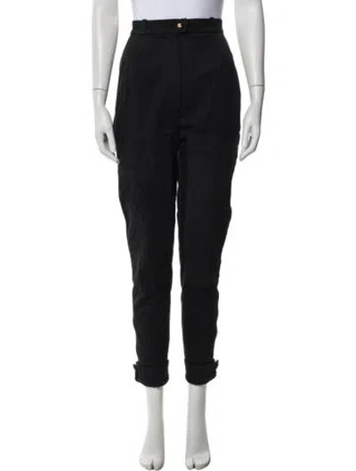 Pre-owned Chanel Vintage Skinny Leg Pants In Black