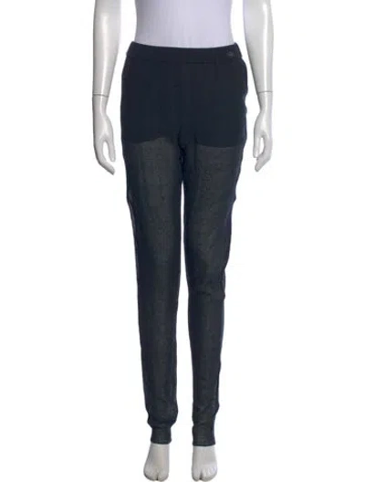 Pre-owned Chanel Vintage Skinny Leg Pants In Blue