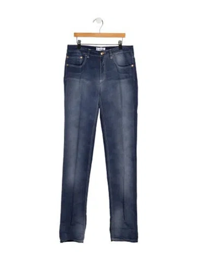 Pre-owned Chanel Vintage Skinny Leg Pants In Blue