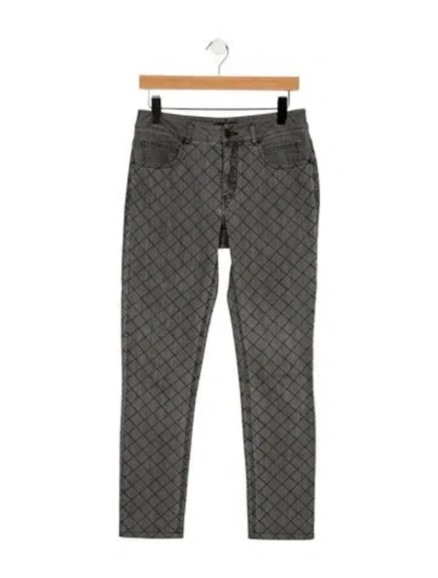 Pre-owned Chanel Vintage Skinny Leg Pants In Gray