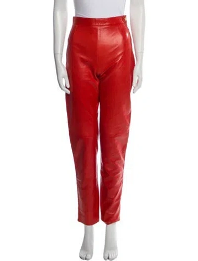 Pre-owned Chanel Vintage Skinny Leg Pants In Orange