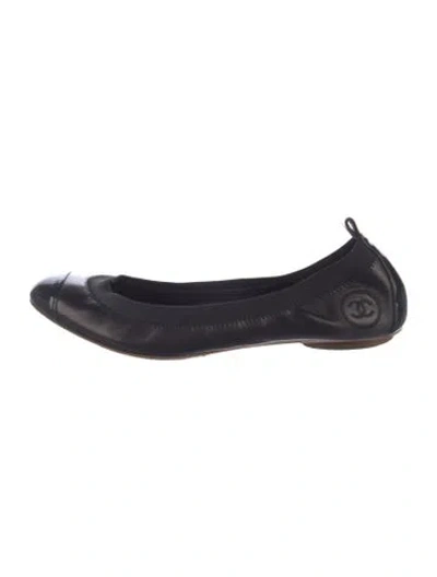 Pre-owned Chanel Vintage Spirit Ballet Flats In Black