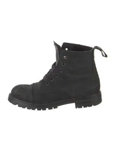Pre-owned Chanel Vintage Sport Combat Boots In Black