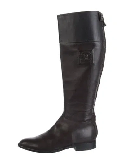 Pre-owned Chanel Vintage Sport Riding Boots In Brown
