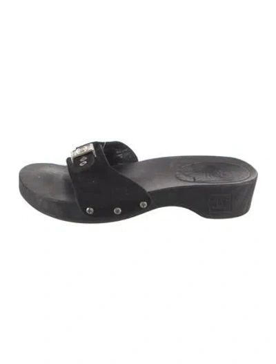 Pre-owned Chanel Vintage Sport Slides In Black