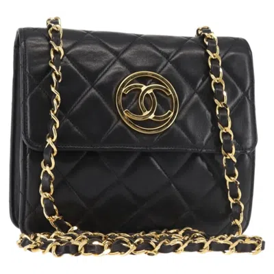 Pre-owned Chanel Vintage Square Flap Shoulder Bag Quilted Patent Leather Clutche & Pouche Bag () In Black