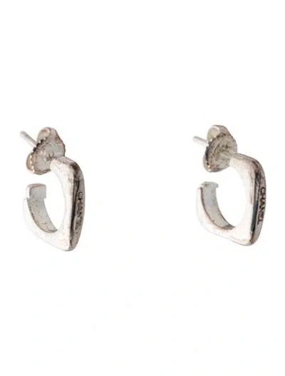 Pre-owned Chanel Vintage Square Hoop Earrings In Multi
