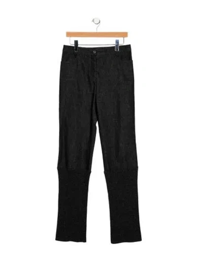 Pre-owned Chanel Vintage Straight Leg Jeans In Black