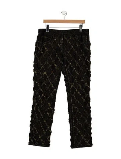 Pre-owned Chanel Vintage Straight Leg Jeans In Black
