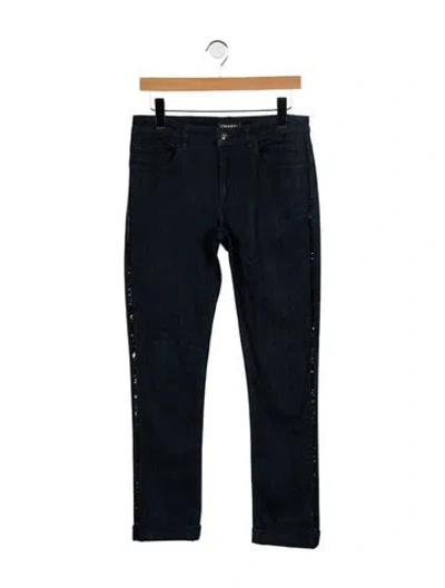 Pre-owned Chanel Vintage Straight Leg Jeans In Blue