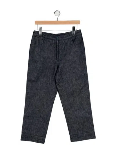 Pre-owned Chanel Vintage Straight Leg Jeans In Blue