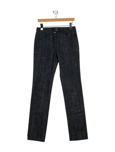 Pre-owned Chanel Vintage Straight Leg Jeans In Blue