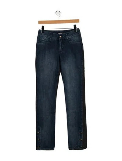 Pre-owned Chanel Vintage Straight Leg Jeans In Blue