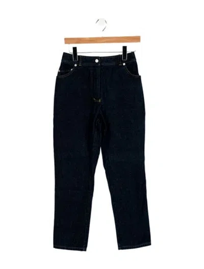 Pre-owned Chanel Vintage Straight Leg Jeans In Blue