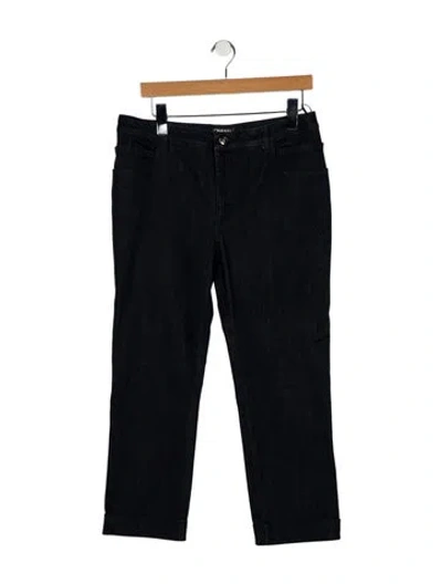 Pre-owned Chanel Vintage Straight Leg Jeans In Blue