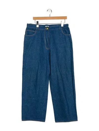 Pre-owned Chanel Vintage Straight Leg Jeans In Blue
