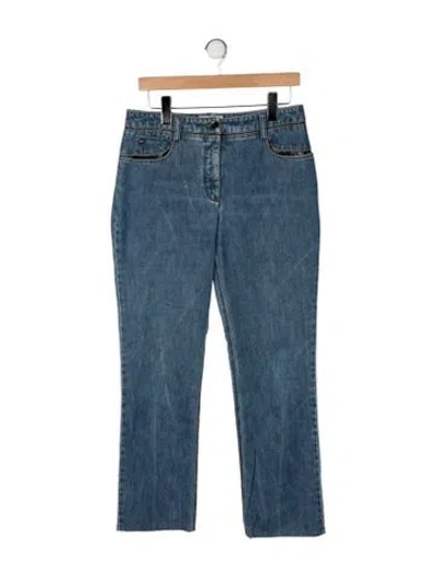 Pre-owned Chanel Vintage Straight Leg Jeans In Blue