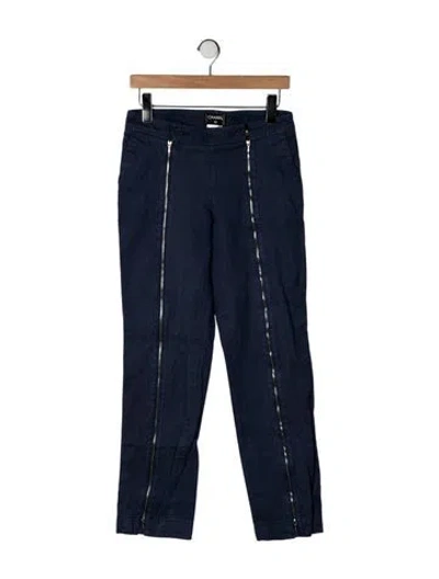 Pre-owned Chanel Vintage Straight Leg Jeans In Blue