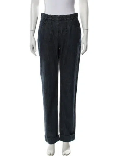 Pre-owned Chanel Vintage Straight Leg Jeans In Blue