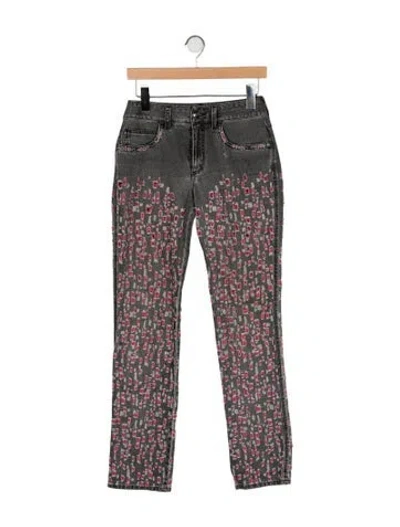 Pre-owned Chanel Vintage Straight Leg Jeans In Gray