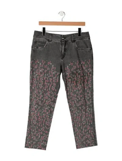 Pre-owned Chanel Vintage Straight Leg Jeans In Gray