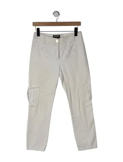 Pre-owned Chanel Vintage Straight Leg Jeans In Neutrals