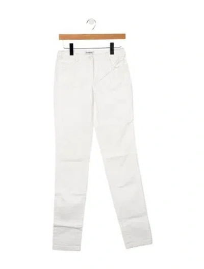 Pre-owned Chanel Vintage Straight Leg Jeans In White