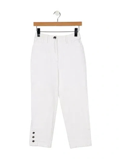 Pre-owned Chanel Vintage Straight Leg Jeans In White