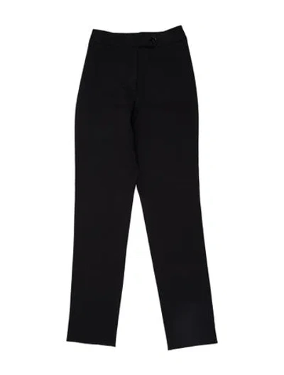 Pre-owned Chanel Vintage Straight Leg Pants In Black